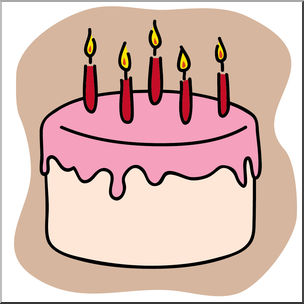 Clip Art: Birthday Cake Pink