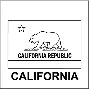 Clip Art: Flags: California B&W