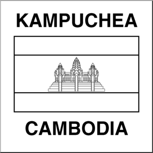 Clip Art: Flags: Cambodia B&W