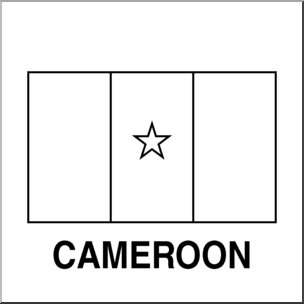 Clip Art: Flags: Cameroon B&W