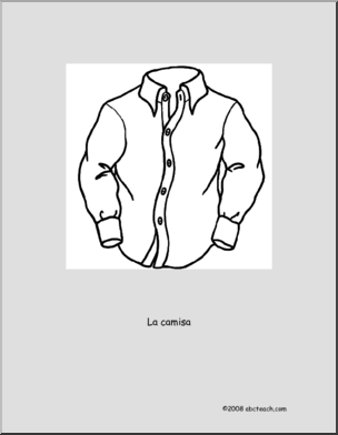 Spanish: PÂ·gina para Colorear: Camisa (elementaria)