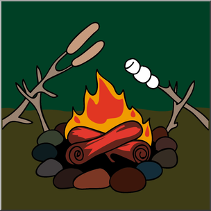 Clip Art: Campfire Color