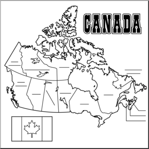 Clip Art: Canada Map B&W Unlabeled