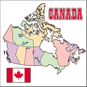 Clip Art: Canada Map Color Blank