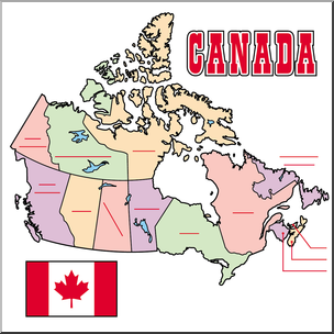 Clip Art: Canada Map Color Unlabeled