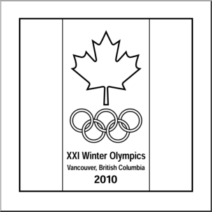 Clip Art: Winter Olympics Canada 1 B&W