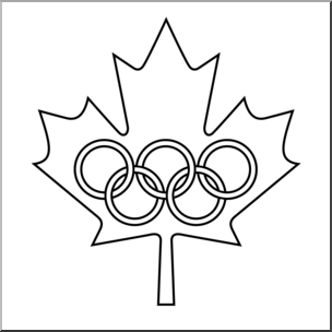 Clip Art: Winter Olympics Canada 2 B&W