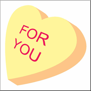 Clip Art: Candy Heart Yellow Color