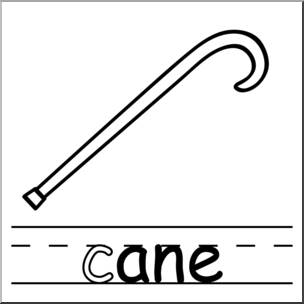Clip Art: Basic Words: -ane Phonics: Cane B&W