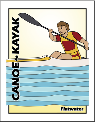 Clip Art: Canoe Flatwater Color