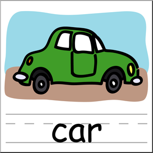 Clip Art: Basic Words: Car Color Labeled