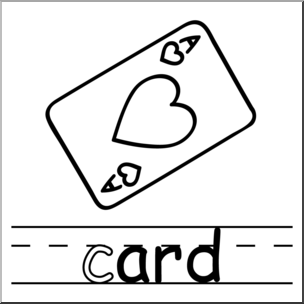 Clip Art: Basic Words: -ard Phonics: Card B&W