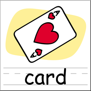 Clip Art: Basic Words: Card Color Labeled