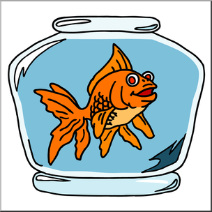 Clip Art: Cartoon Goldfish Color