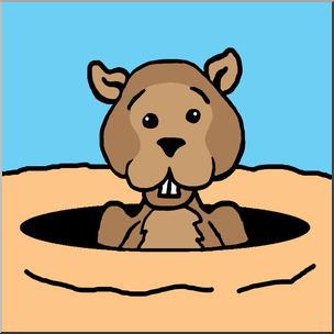 Clip Art: Cartoon Groundhog 2 Color