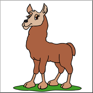 Clip Art: Cartoon Llama Color 1