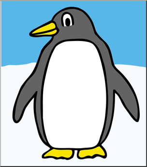 Clip Art: Cartoon Penguin 2 Color