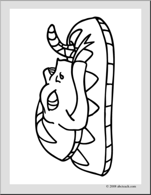 Clip Art: Cartoon Snake (coloring page)