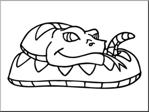 Clip Art: Cartoon Snake B&W