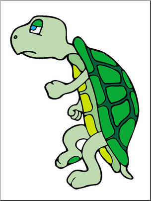 Clip Art: Cartoon Turtle 3 Color