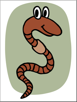 Clip Art: Cartoon Worm 2 Color