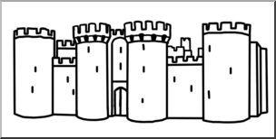 Clip Art: Medieval History: Castle B&W
