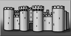 Clip Art: Medieval History: Castle Grayscale