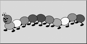 Clip Art: Counting Caterpillar Grayscale Unlabeled
