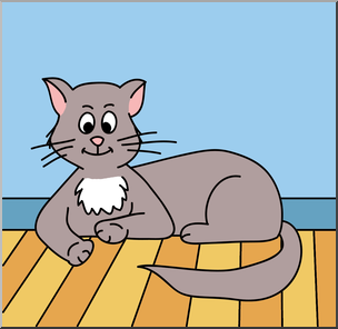 Clip Art: Cartoon Cat 1 Color