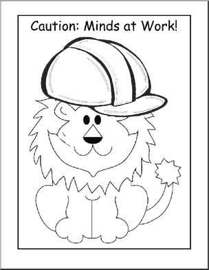 Coloring Page: “Caution: Minds at Work”