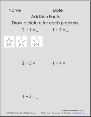 Addition: Add and Draw – Kindergarten