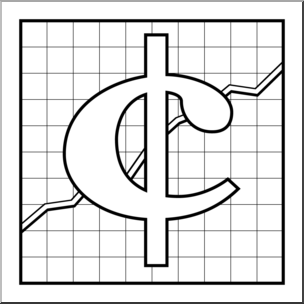 Clip Art: Money: Cent Sign 1 B&W