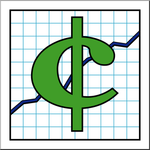 Clip Art: Money: Cent Sign 1 Color 1