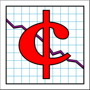 Clip Art: Money: Cent Sign 1 Color 2