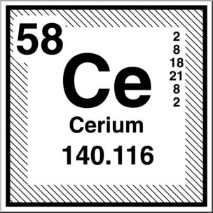 Clip Art: Elements: Cerium B&W