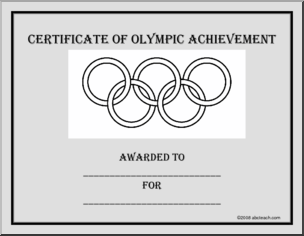 Certificate: Olympics (b/w)