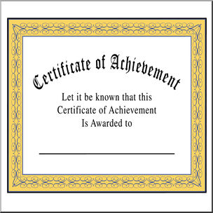 Clip Art: Certificate of Achievement Color