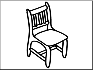 Clip Art: Basic Words: Chair B&W Unlabeled