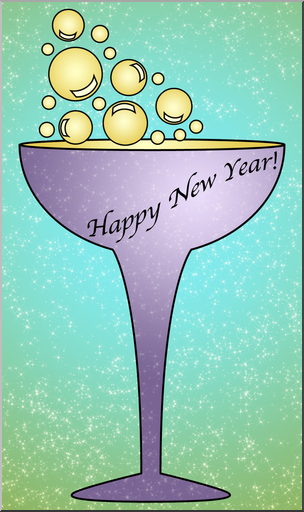 Clip Art: New Year Champagne Color