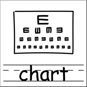Clip Art: Basic Words: Chart B&W Labeled