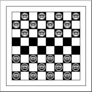Clip Art: Checkers B&W 2