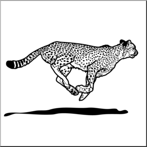 Clip Art: Big Cats: Cheetah B&W