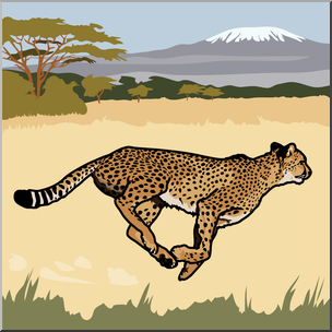 Clip Art: Big Cats: Cheetah Color 1