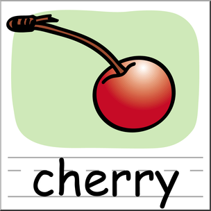 Clip Art: Basic Words: Cherry Color Labeled
