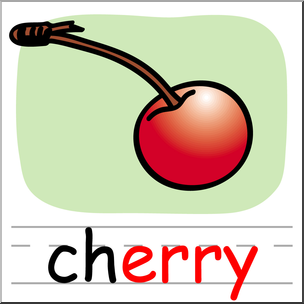 Clip Art: Basic Words: -erry Phonics: Cherry Color