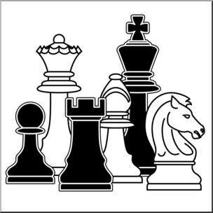 Clip Art: Chess Pieces B&W