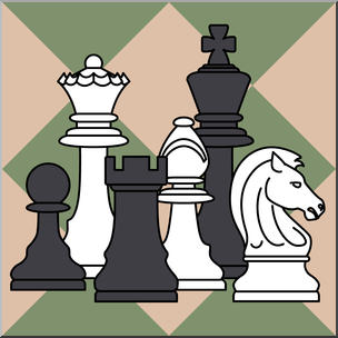 Clip Art: Chess Pieces Color