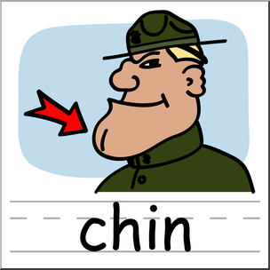 Clip art: Basic Words: Chin Color Labeled