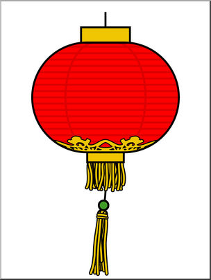 Clip art: Chinese Lantern Color 1