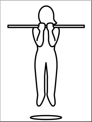 Clip Art: Simple Exercise: Chin-Ups B&W